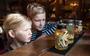 Kinderen bekijken dieren op sterkwater in het Natuurmuseum in Leeuwarden. 
