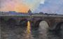 Het schilderij Le Pont Royal au coucher du soleil van Siebe ten Cate.