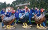 Dit jaar ontvreemde De Geitefok de beelden van kippen en haan uit Barneveld.
