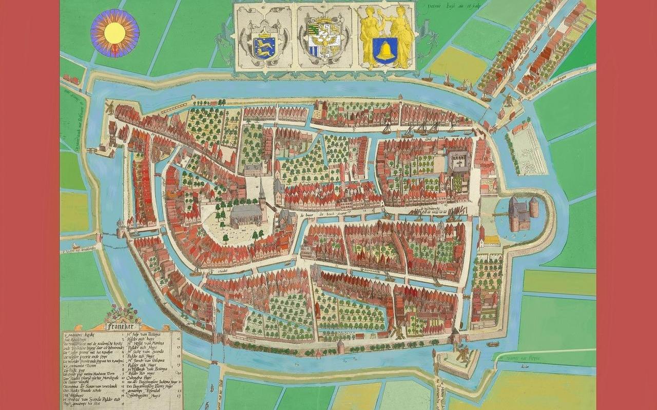 De plattegrond van historisch Franeker. Foto: Marcus Laman