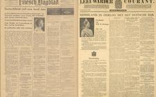 Een exemplaar van het Friesch Dagblad en van de Leeuwarder Courant in mei 1940.