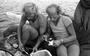 Chris (links) en Guus Schweigmann ter hoogte van Las Palmas, tijdens de overtocht met Sterke Yerke III in 1979.