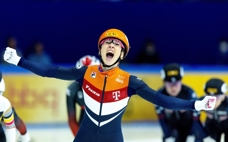 Nederland verovert het hele podium bij 500 meter op WK Shorttrack