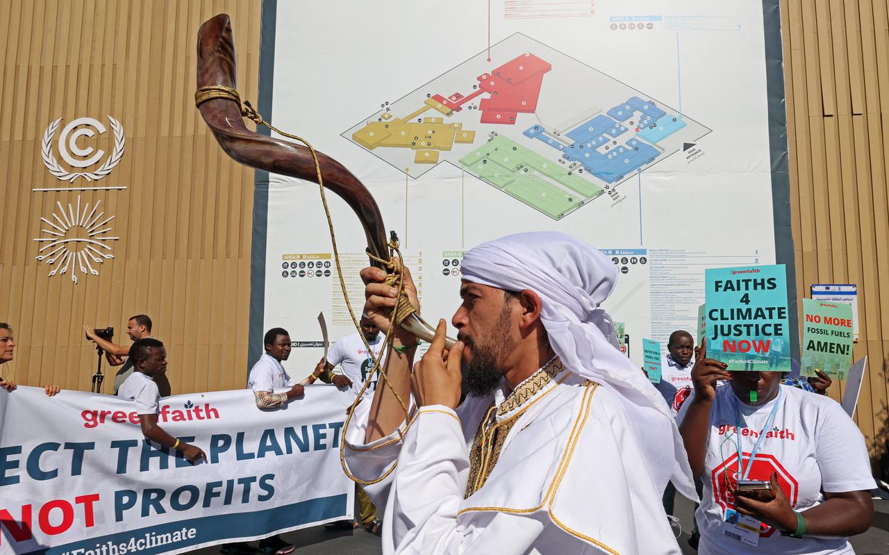 Een religieuze klimaatdemonstatie in Sharm el-Sheikh.