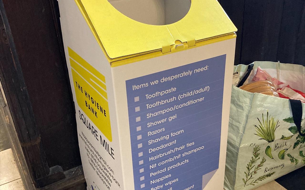 Een inzamelbox voor hygiëneproducten.