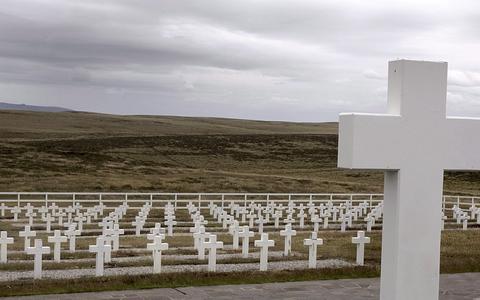 De Argentijnse militaire begraafplaats op de Falklandeilanden. 