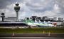 Vliegtuigen van Transavia op Schiphol.