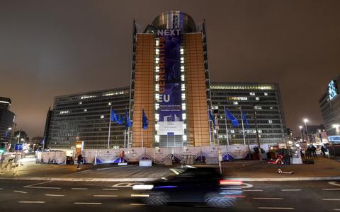 Het Berlaymont-gebouw in Brussel, het kantoor waar de Europese Commissie zetelt. 