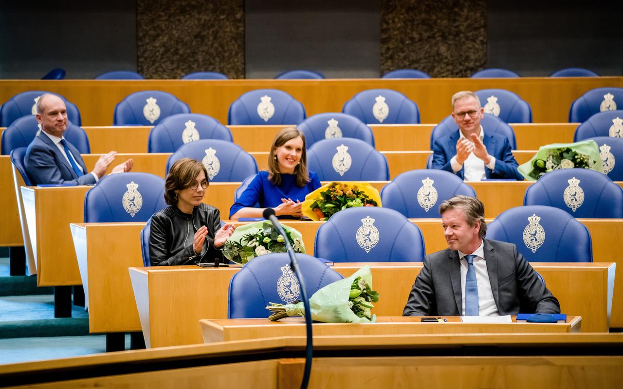 Joël Voordewind (ChristenUnie), tijdens zijn afscheid op 30 maart 2021., als lid van de Tweede Kamer. Joël Voordewind (ChristenUnie), tijdens zijn afscheid op 30 maart 2021., als lid van de Tweede Kamer.