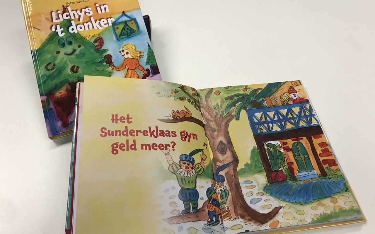 Binnenwerk en omslag van Sytse Buwalda's sinterklaas- en kerstverhalenboek in het Bildts.