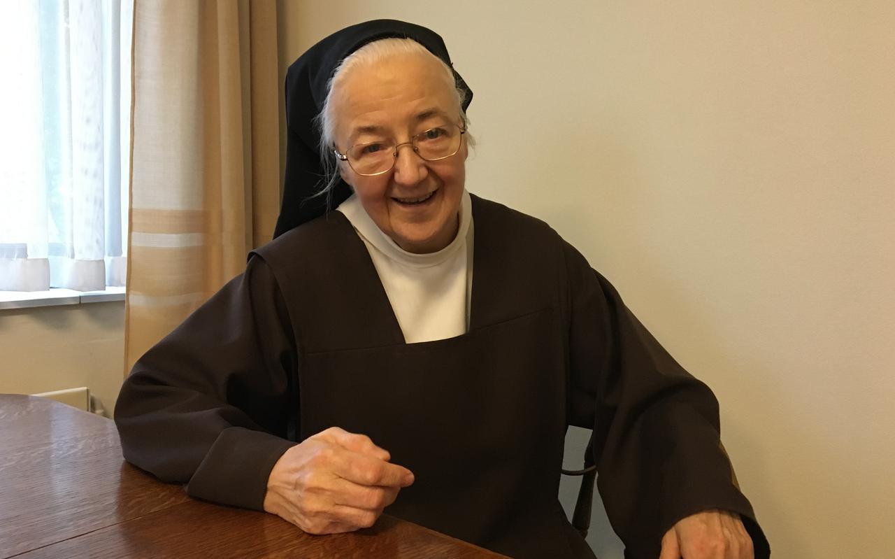 Zuster Mirjam Huis in 't Veld, in september 2018, in het Karmelitessenklooster Nazareth in Arnhem. 