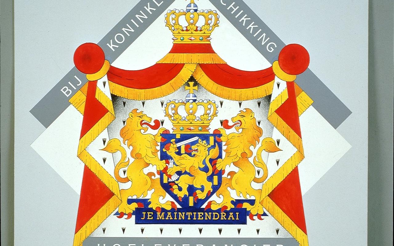 Het wapen van hofleverancier, toegekend door het staatshoofd. Het wapen van hofleverancier, toegekend door het staatshoofd.