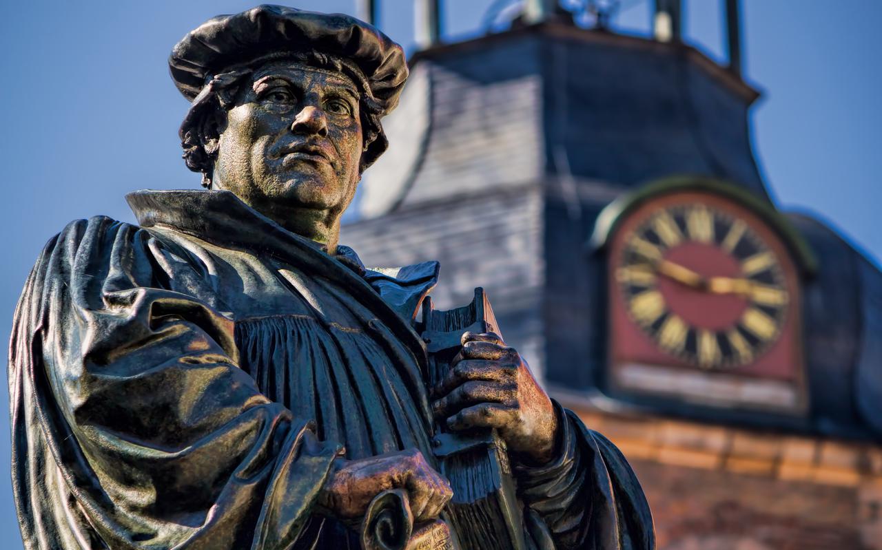 Een standbeeld van kerkhervormer Luther (1483-1546).