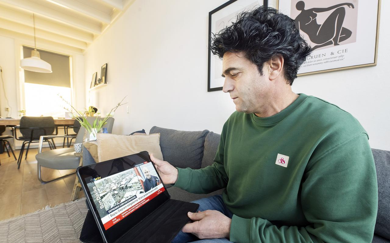 Alex Keskin uit Grou wacht wanhopig op informatie over zijn familie in het door aardbevingen getroffen Turkije. Alex Keskin uit Grou wacht wanhopig op informatie over zijn familie in het door aardbevingen getroffen Turkije.