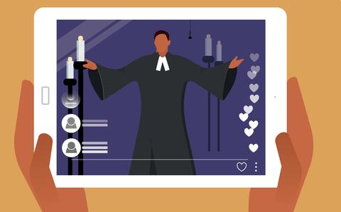 Meer mensen volgen de kerkdiensten vanuit huis. 