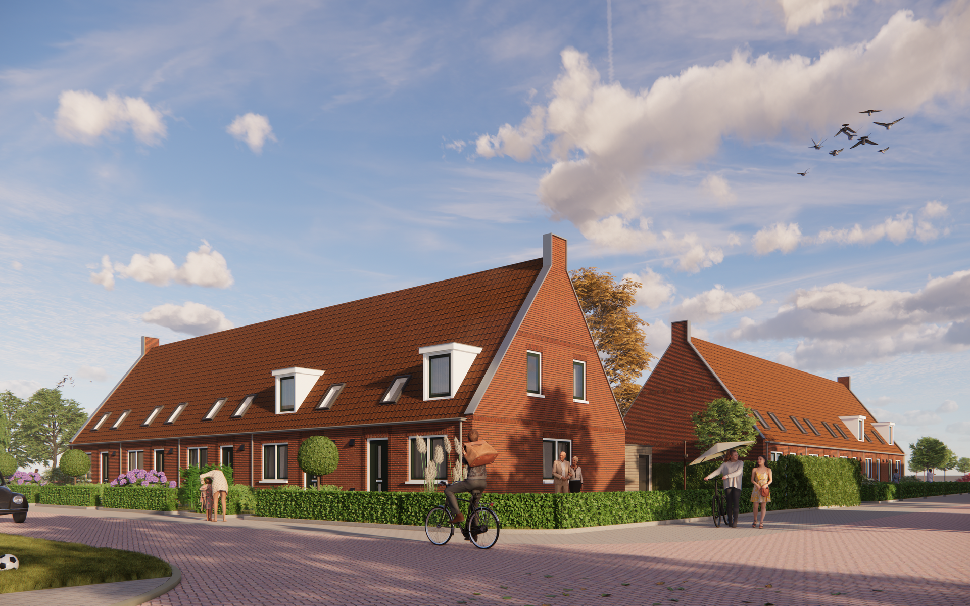 Zo zien de nieuwe woningen aan de Geraniumstraat en Azaleastraat in Heerenveen er uit.