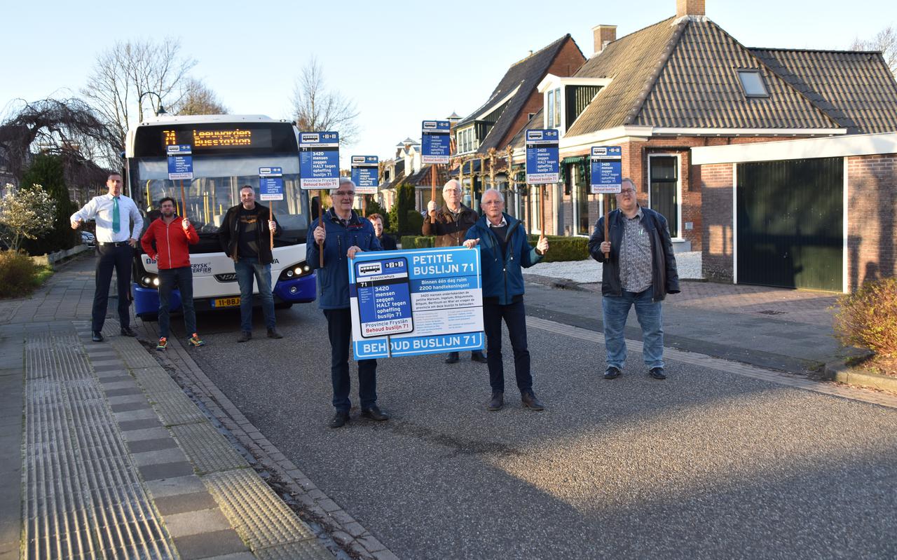 Eerder protest tegen het strekken van buslijn 71, elders in Waadhoeke.
