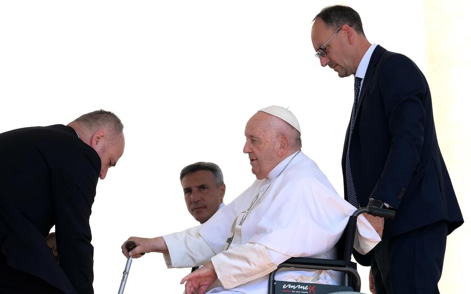 Paus Franciscus woensdagochtend tijdens zijn wekelijkse audiëntie. 