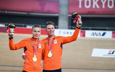 Tristan Bangma (l) en Patrick Bos vorig jaar tijdens de Paralympics.