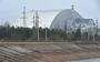 De nieuwe constructie over de sarcofaag bij Tsjernobyl. 