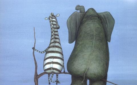 Zebra en olifant zijn beste vrienden.