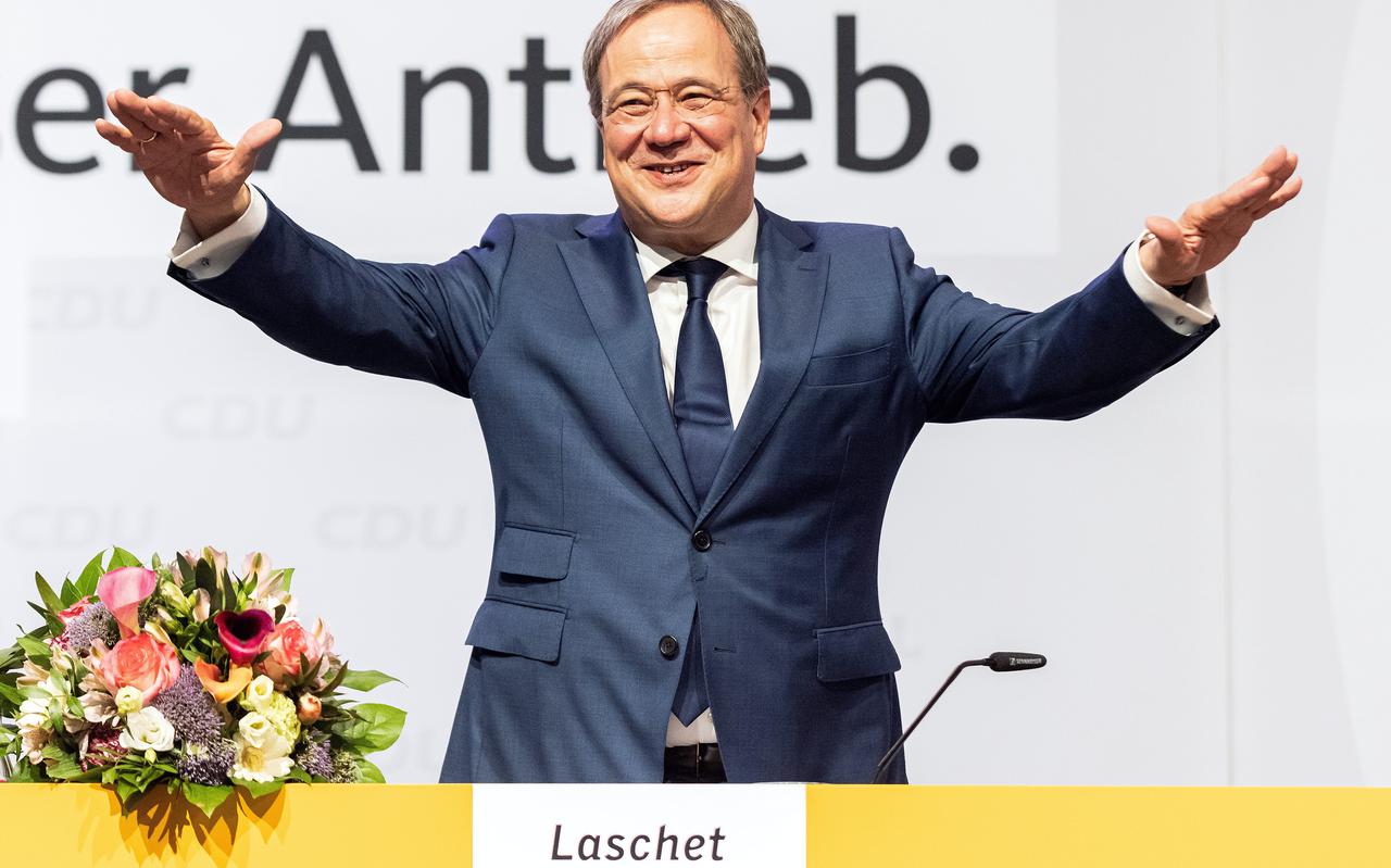 CDU-lijstrekker Armin Laschet kan tevreden zijn met de uitslag van zijn partij in Saksen-Anhalt.