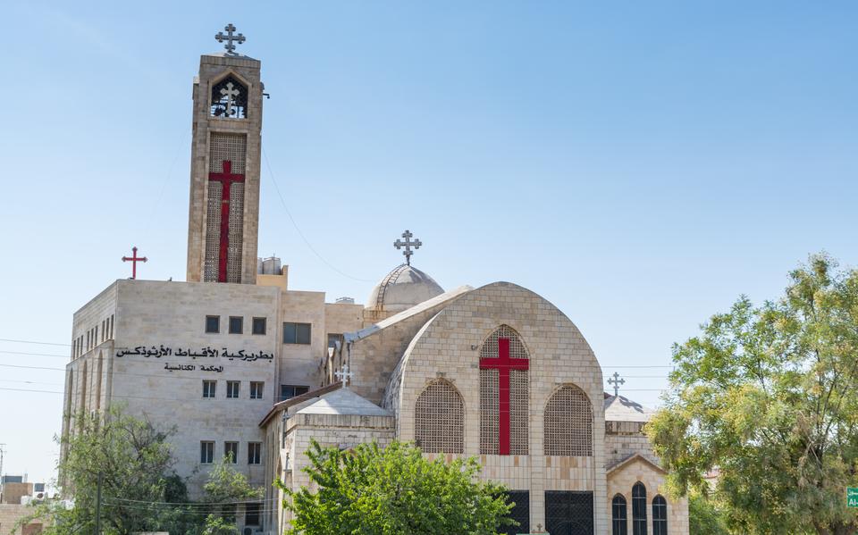 Een katholieke kerk in Amman, Jordanië. 