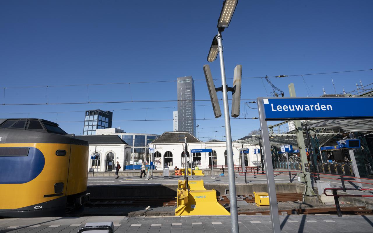 Werkzaamheden aan het NS-station in Leeuwarden.