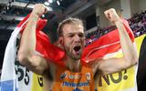 Douwe Amels wint goud op het EK indoor in Istanbul.