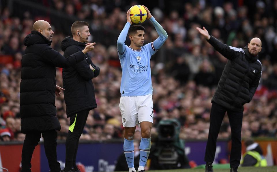 Manchester City's Pep Guardiola (links) Erik ten Hag (rechts) van Manchester United staan zaterdag tegenover elkaar in de FA Cup-finale. 