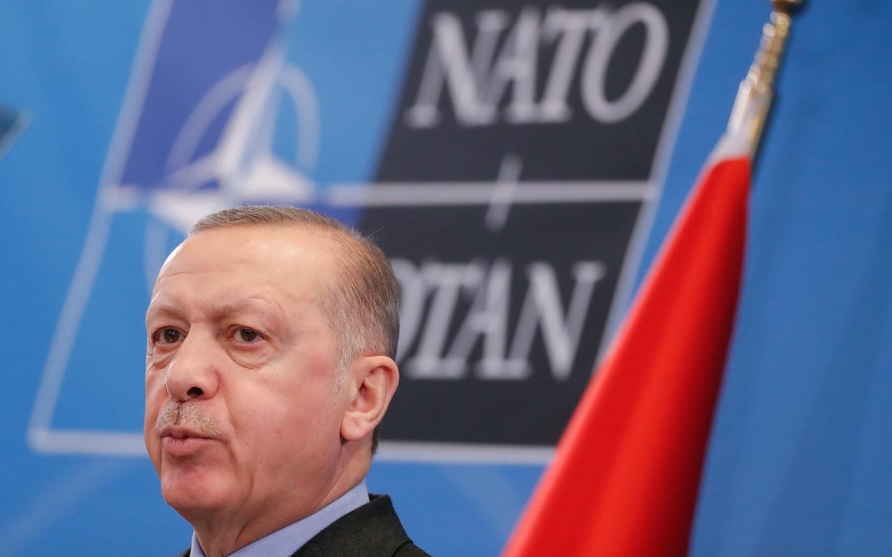 De Turkse president Recep Tayyip Erdogan. De Turkse president Recep Tayyip Erdogan.