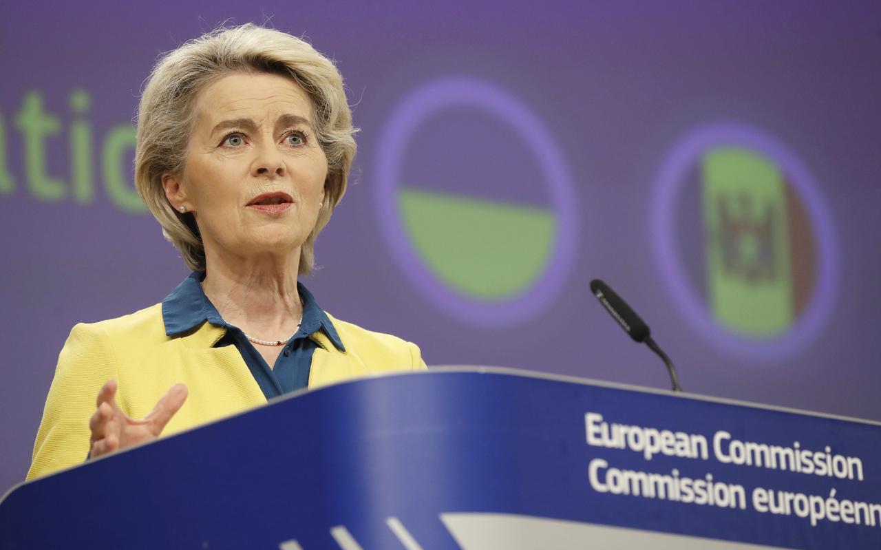 Voorzitter van de Europese Commissie Ursula von der Leyen over de kandidaatstelling voor het EU-lidmaatschap van Oekraïne en Moldavië.