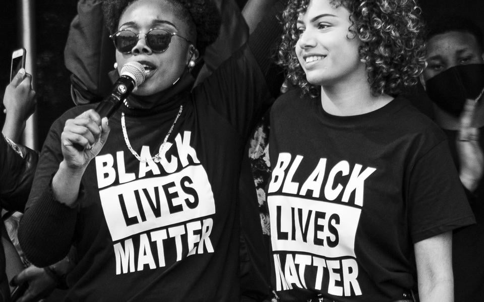 Black Lives Matter-betoging in Leeuwarden.