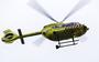 Een traumahelikopter in de lucht. 