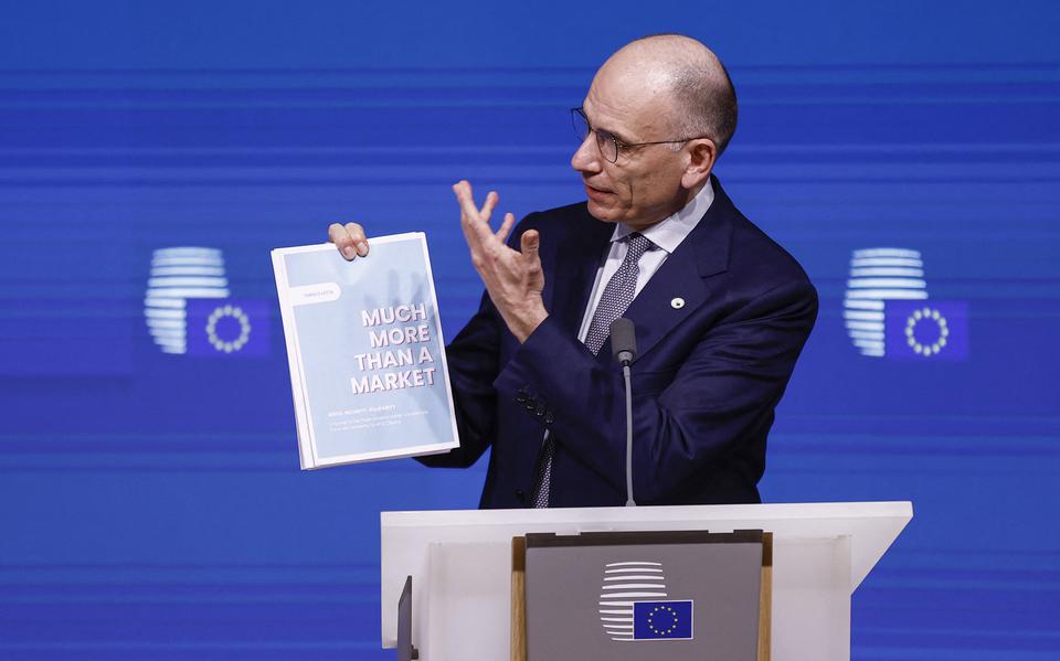 Enrico Letta presenteerde op 18 april 2024 in Brussel zijn rapport over de interne Europese markt. 
