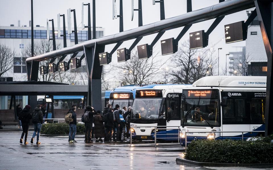 Het busstation van Leeuwarden. 