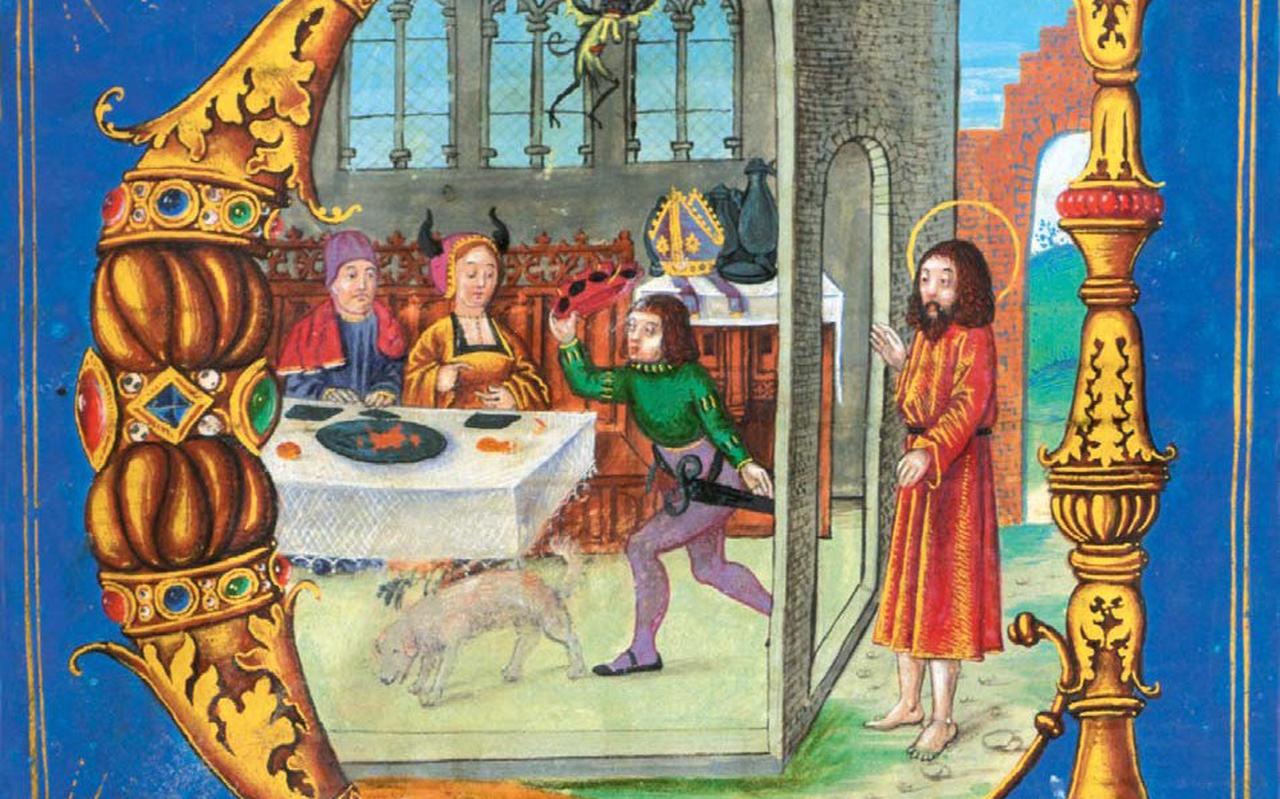 Andreas redt een bisschop van de als meisje vermomde duivel. Anoniem, ca. 1520. Keulen.