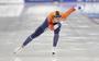 Femke Kok op weg naar de snelste tijd ooit door een Nederlandse schaattsster gereden op de 500 meter. 