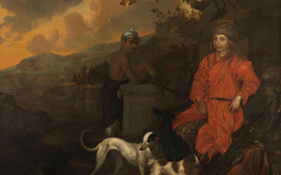 Portret van Philippus Baldaeus en Gerrit Mossopotam, door Johan de la Rocquette, 1668.