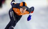 Jorrit Bergsma zet alles op alles tijdens de 5000 meter.