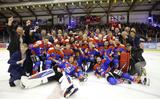 Het laatste wapenfeit van UNIS Flyers op 1 maart 2020, nadat Den Haag in de finale om het landskampioenschap in Thialf was verslagen, goed voor de tiende landstitel in de clubhistorie.  Foto: Henk Jan Dijks
