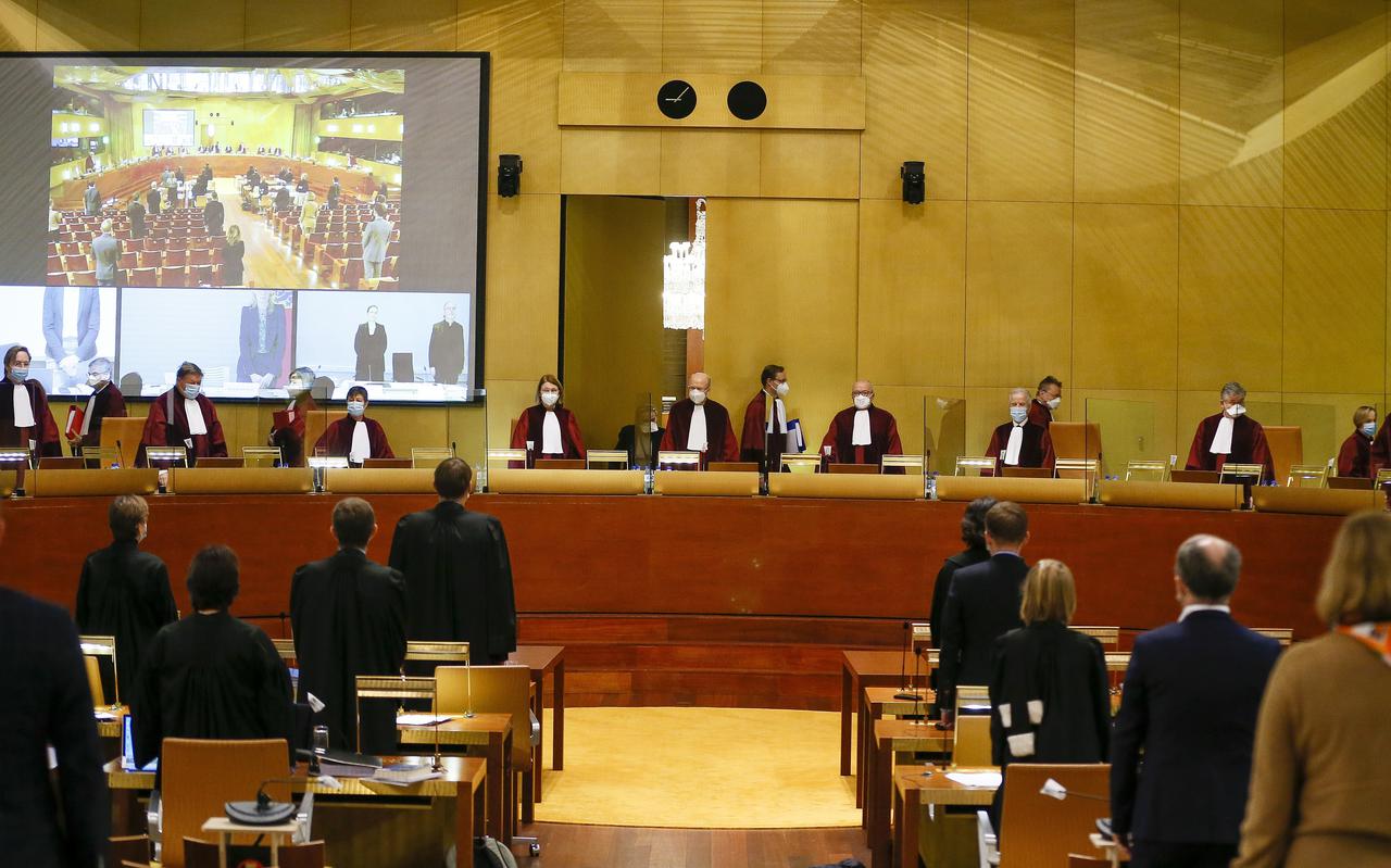 Rechters van het Hof van Justitie van de Europese Unie in Luxemburg. 