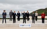 Groepsfoto bij het begin van de G7-top in het Britse Cornwall.
