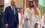 Biden en kroonprins Mohammed bin Salman, die geldt als feitelijke machthebber in Saudi-Arabië. 
