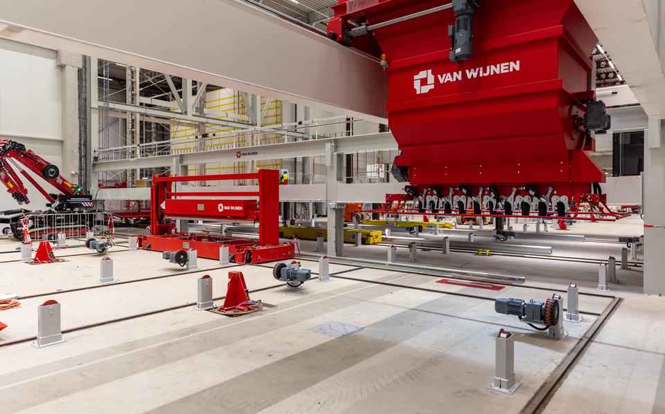 Interieur van de nieuwe woonfabriek van Van Wijnen in Heerenveen. 