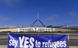 Actie voor vluchtelingen in Canberra, Australië. 