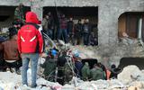 Reddingswerkzaamheden in Aleppo.