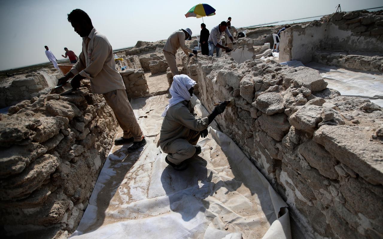 Archeologisch onderzoek in de Verenigde Arabische Emiraten bij het in november gevonden klooster uit de pre-islamitische tijd. 