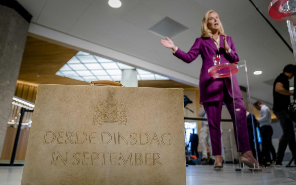 Minister Sigrid Kaag (Financien) bood op Prinsjesdag het koffertje met de miljoenennota aan in de Tweede Kamer. 