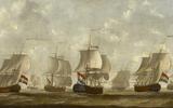 Schilderij van Engel Hoogerheyden (1740-1807), snauwschepen bij Middelburg